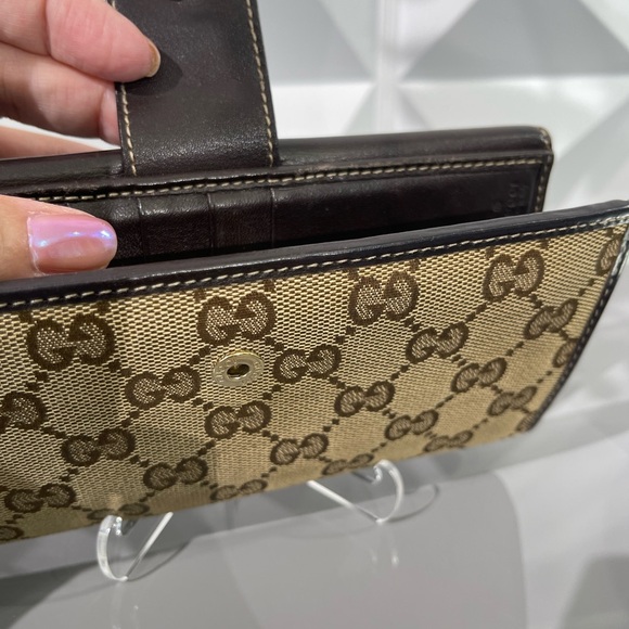 Authentic GUCCI GG Monogram Canvas Leather Heart Continental Full Length Wallet - Picture 9 of 15